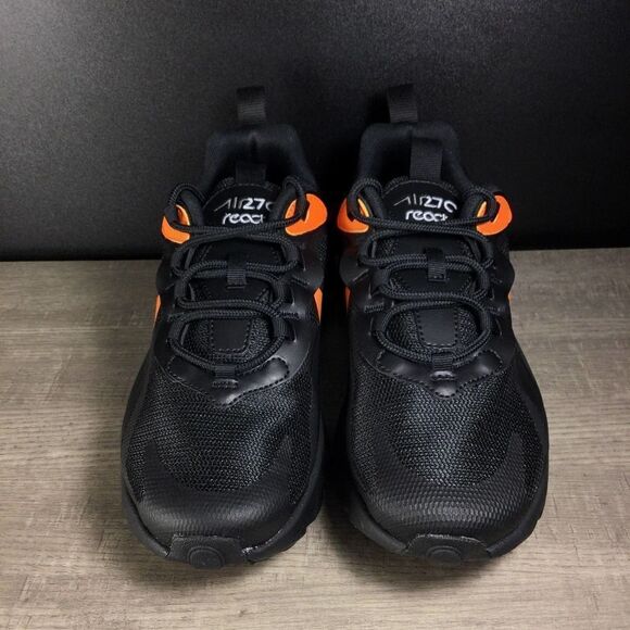 Nike Air Max 270 React Black/Red/Orange Running Shoes Women's Size 7 Youth 5.5Y - Picture 2 of 8